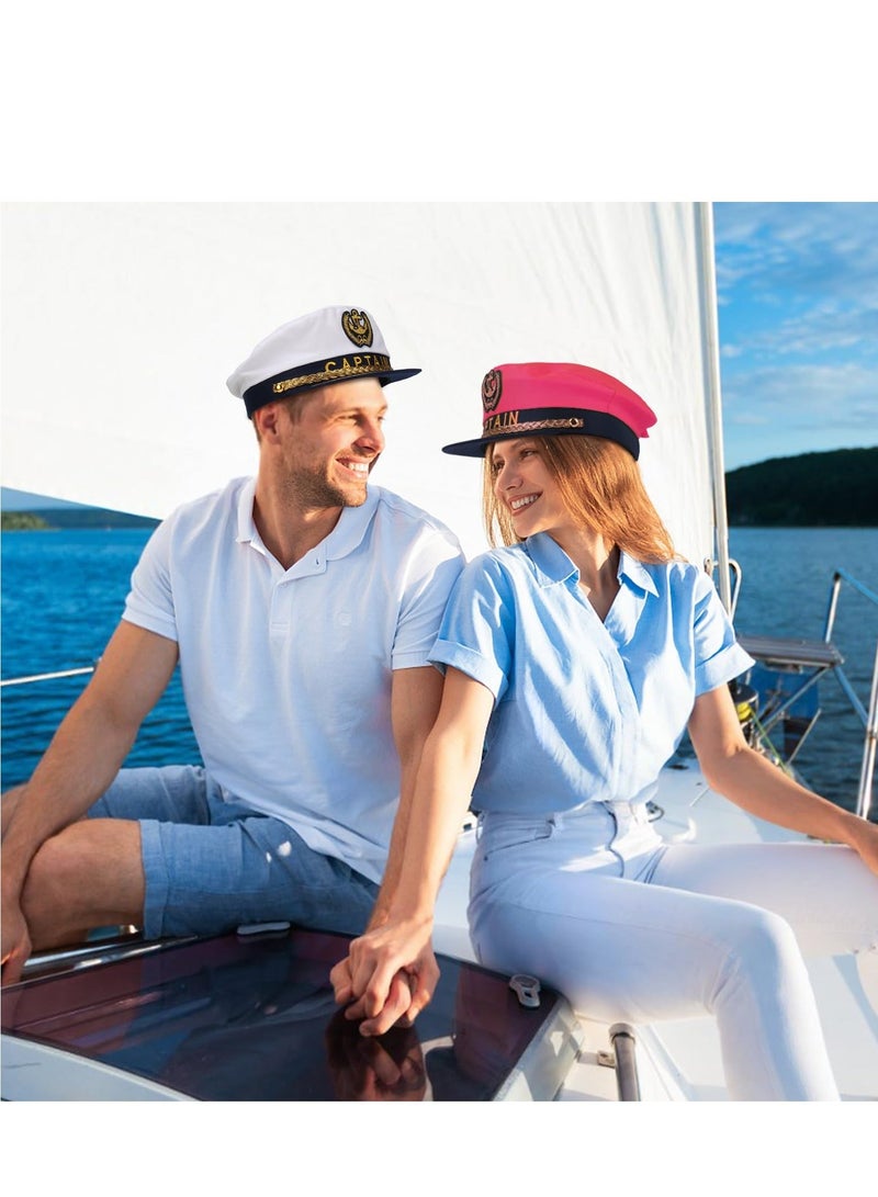 2 Pcs  Sailor Captain Hats Caps, Adjustable Yacht Boat Ship Costume Marine Admiral Hat for Adult Teens Men Women Captains Dressing up Party - Image 2