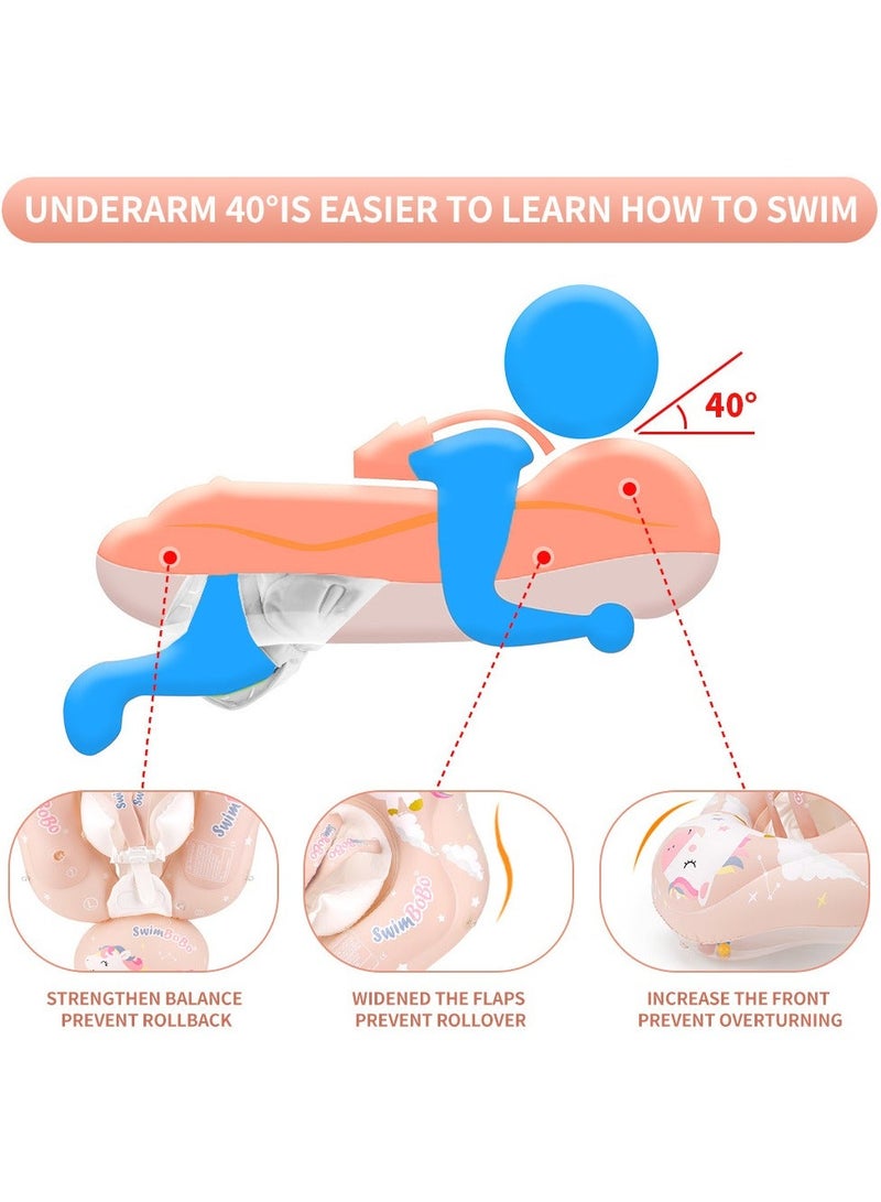 SwimBoBo Baby Swimming Float Baby Swimming Ring Toddler Swimming Vest Children Waist Float Ring Inflatable Baby Float with Canopy Baby Swimming Ring Swimming Lap For Toddlers Swim Trainer (Pony) - Image 5