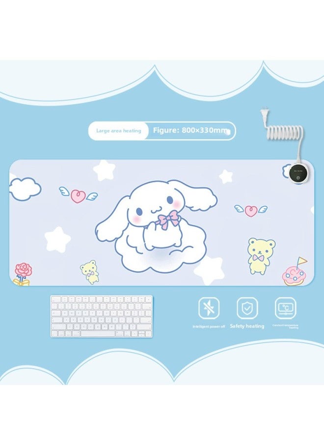 Yugui Dog Heating Heating Pad Warm Table Pad Office Computer Desktop Heating Mouse Pad-Color:600x360mm-Pattern:Jr-jade Gui Dog 132  - Image 1