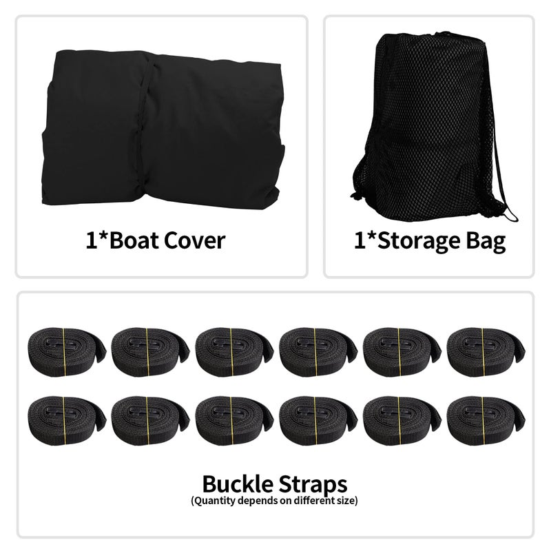 iCOVER Trailerable Boat Cover- 20'-23' 800D Water Proof Heavy Duty, Fits V-Hull, Fish&Ski, Pro-Style, Fishing, Utiltiy, Runabout, Bass Boats, up to 20ft-23ft Long X 100" Wide - Image 5