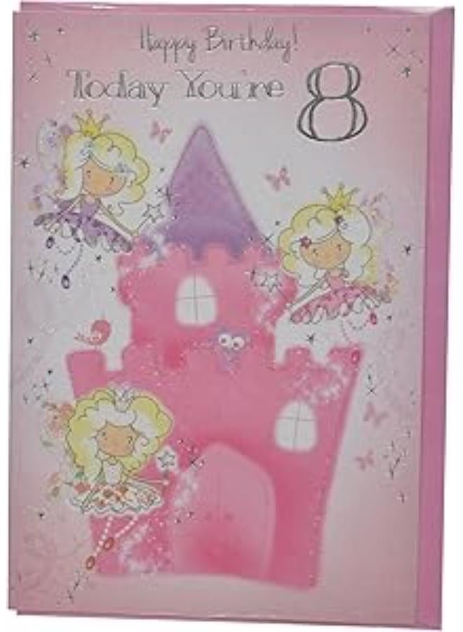 Girl 8th Birthday Greeting Card - Pink