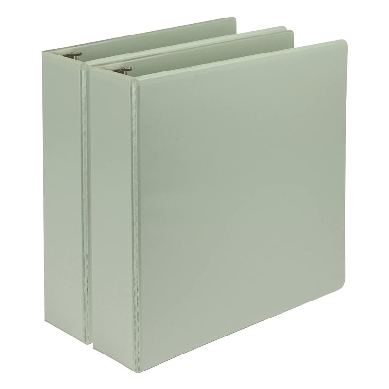 Samsill Plant-Based 2 Inch Durable D-Ring, View Binder, Eco-Friendly, USDA Certified Biobased, 2 Count,Pack of 1, Sage Green - Image 1