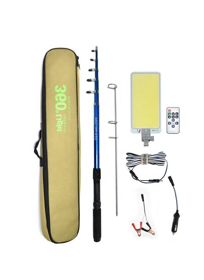 ELTRAZONE 360 Light FR 04 COB Waterproof Telescopic Fishing Rod LED Light – DC 12V Outdoor Multifunctional Camping Light with High-Brightness COB LED – Durable, Portable, and Weather-Resistant for Fishing, Hiking, and Emergency Use - Image 1