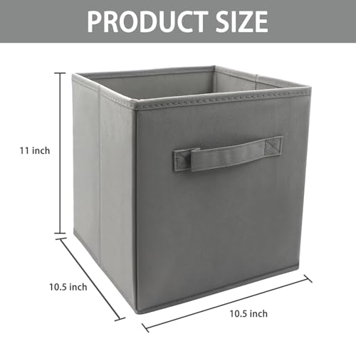 EBIGIC Storage Cubes Collapsible fabric Storage binscube storage organizer 105 105 11 inchFor home and office Collapsible Closet Shelf Organizers Drawer OrganizersGrey - Image 3
