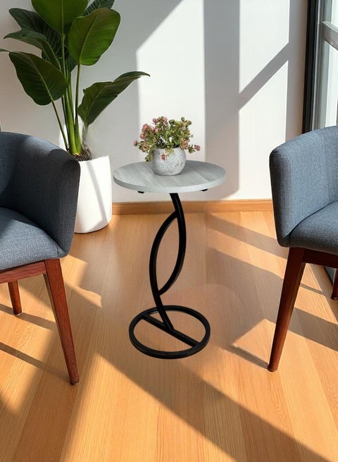 طاوله جانبيه مستديره مقاس 35 سم - رمادي