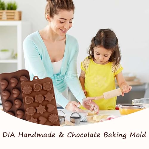 MoldBerry Silicone Chocolate Moulds Set of 2 | Heart & Flower Shape Candy Molds for Chocolate, Jelly, Gummies | Flexible, Non-Stick, Reusable Baking Trays | Mini Silicone Molds for DIY Sweets - Image 5
