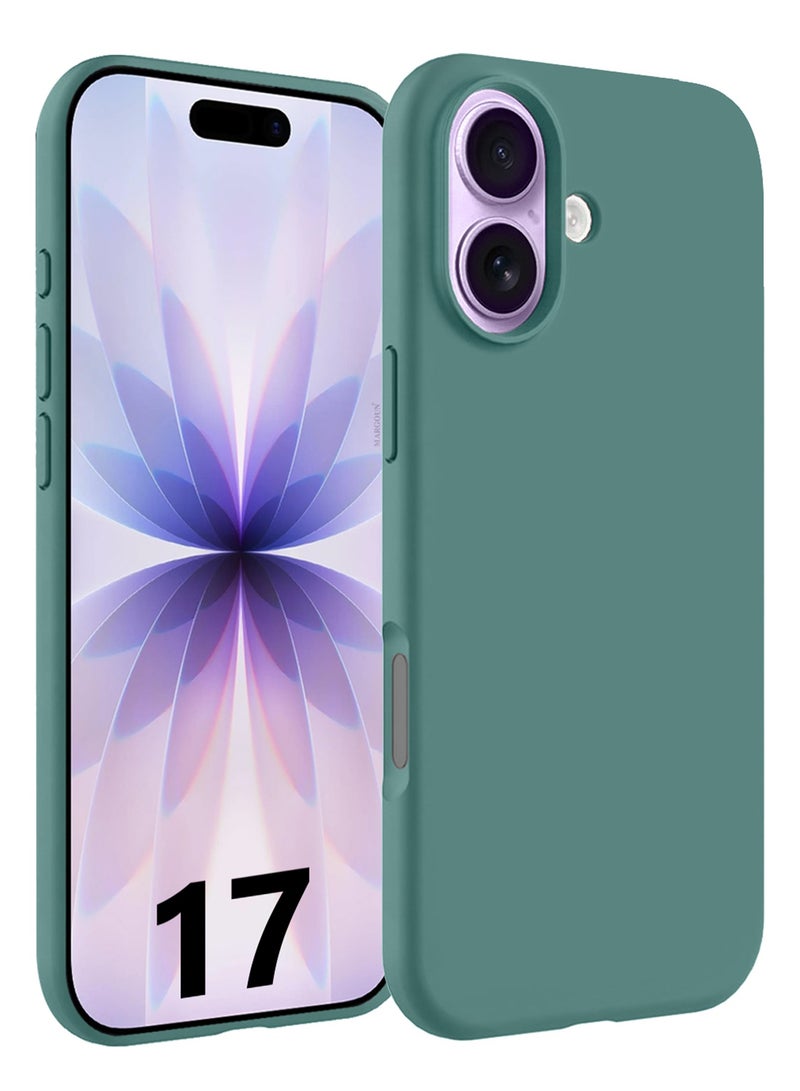 Silicone Protective Phone Case for iPhone 17 - Soft Anti-Scratch Microfiber Lining Ultra Slim Drop Protection Phone Cover - Cactus Green - Image 1