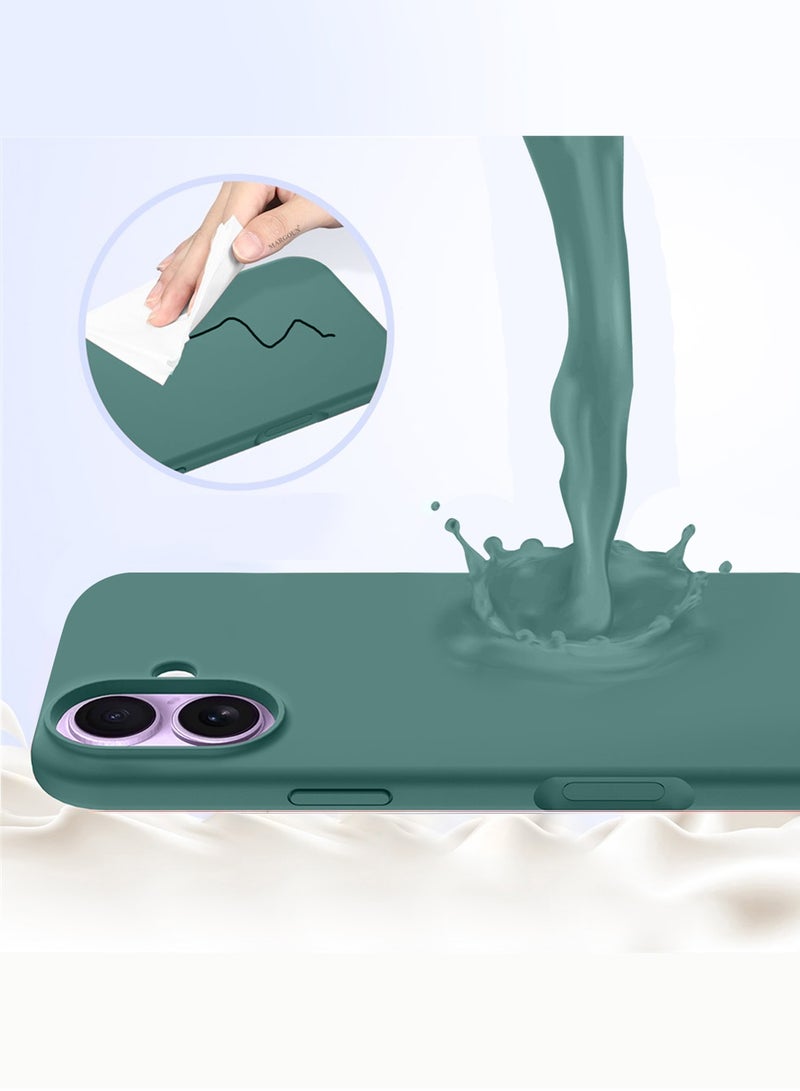 Silicone Protective Phone Case for iPhone 17 - Soft Anti-Scratch Microfiber Lining Ultra Slim Drop Protection Phone Cover - Cactus Green - Image 3