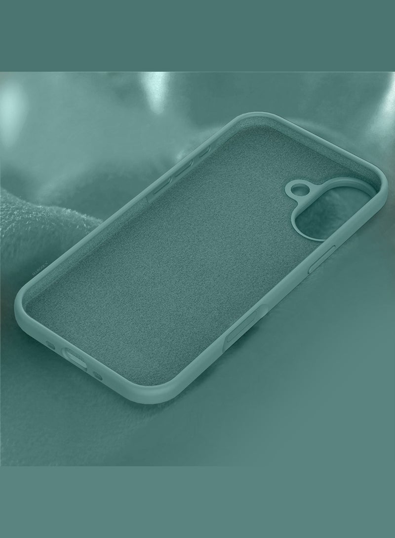 Silicone Protective Phone Case for iPhone 17 - Soft Anti-Scratch Microfiber Lining Ultra Slim Drop Protection Phone Cover - Cactus Green - Image 4