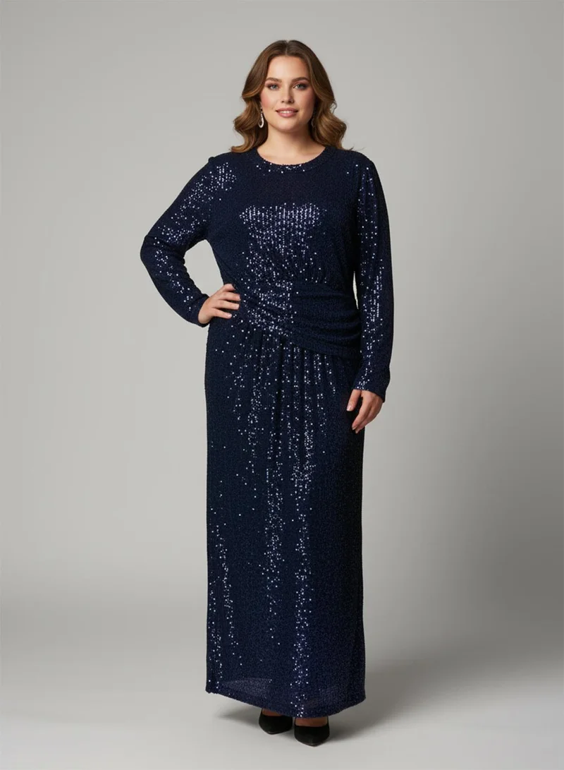 Khizana Plus size Shimmer Ruched Dress