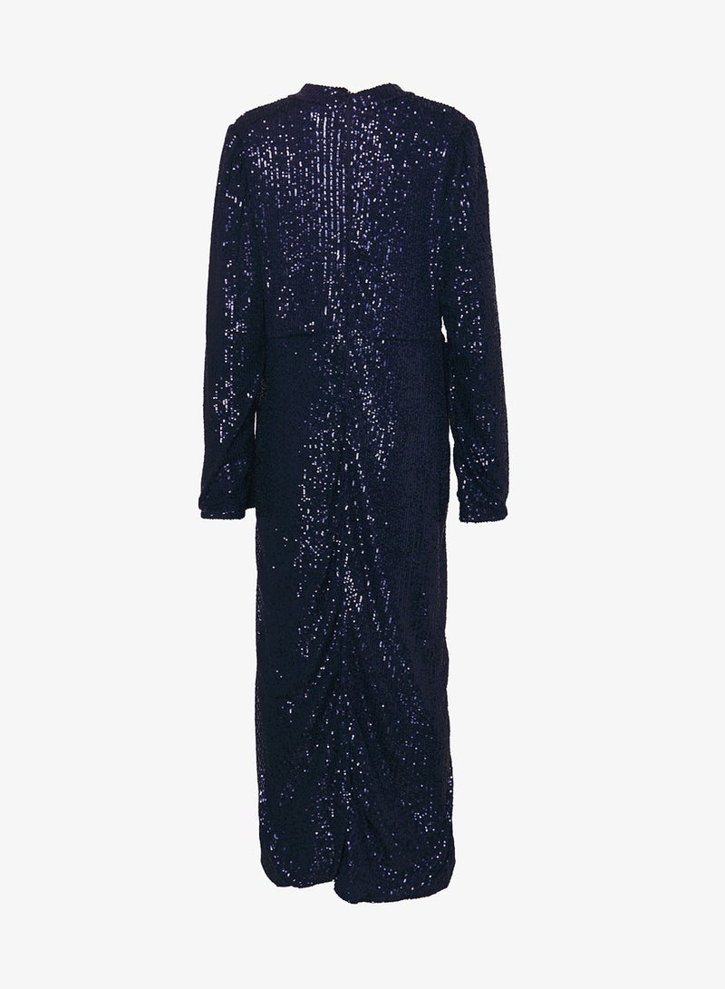 خزانة فستان مقاس كبير لامع مكشكش - Image 2