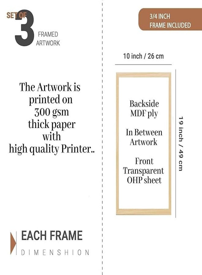 ARAkri Modern Tree Reflection Wall Art, Framed Art Prints, Nature Posters with Frame, Paintings Set of 3 for Wall Decor (10x19 inch, G) - Image 2