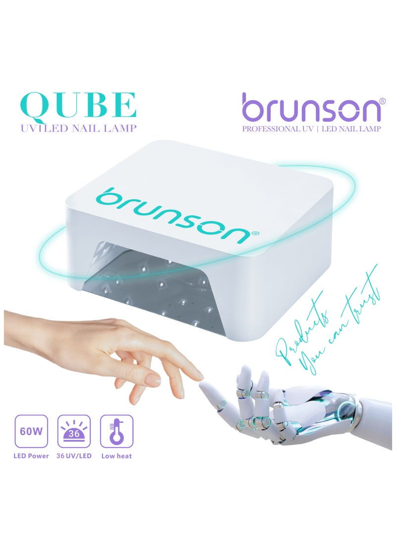 brunson UV Light for Gel Nail Polish Cordless LED Nail Lamp – Brunson Qube 60W UV-LED Nail Dryer, Rechargeable LED Nail Light with 36 Beads, Portable Gel UV LED Nail Lamp with 4 Timer Settings and LCD Display  - Image 3