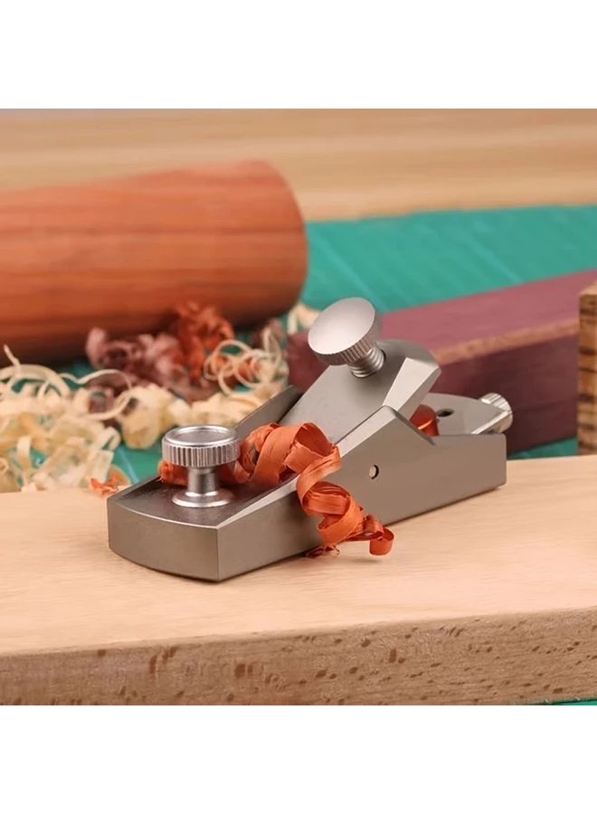 Mini Hand Planer Edge Trimming Machine Woodworking DIY Tool Silvery Gray 1pc - Image 2