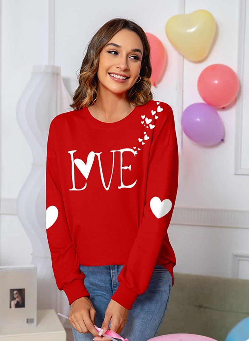 CAZYCHILD Valentines Day Shirt for Women: Love Heart Graphic Long Sleeve Valentine Pullover Tops Casual Valentines Gifts - Image 3