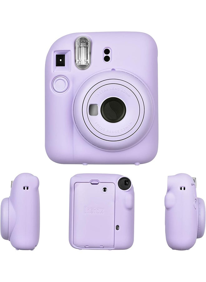 O Ozone Silicone Case for Fujifilm Instax Mini 12 Instant Camera Case |Soft Protective Camera Cover with Adjustable Shoulder Strap - Lilac Purple  - Image 1