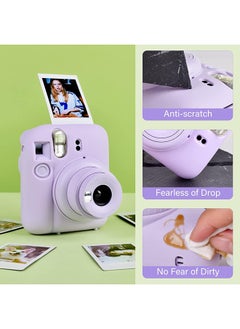 O Ozone Silicone Case for Fujifilm Instax Mini 12 Instant Camera Case |Soft Protective Camera Cover with Adjustable Shoulder Strap - Lilac Purple  - Image 2