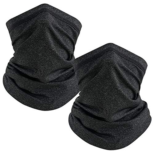 TICONN Neck Gaiter Face Cover Scarf, Breathable Sun & Wind-proof for Skiing Fishing Hiking Cycling (Quick Dry, Heather Black) - Image 1
