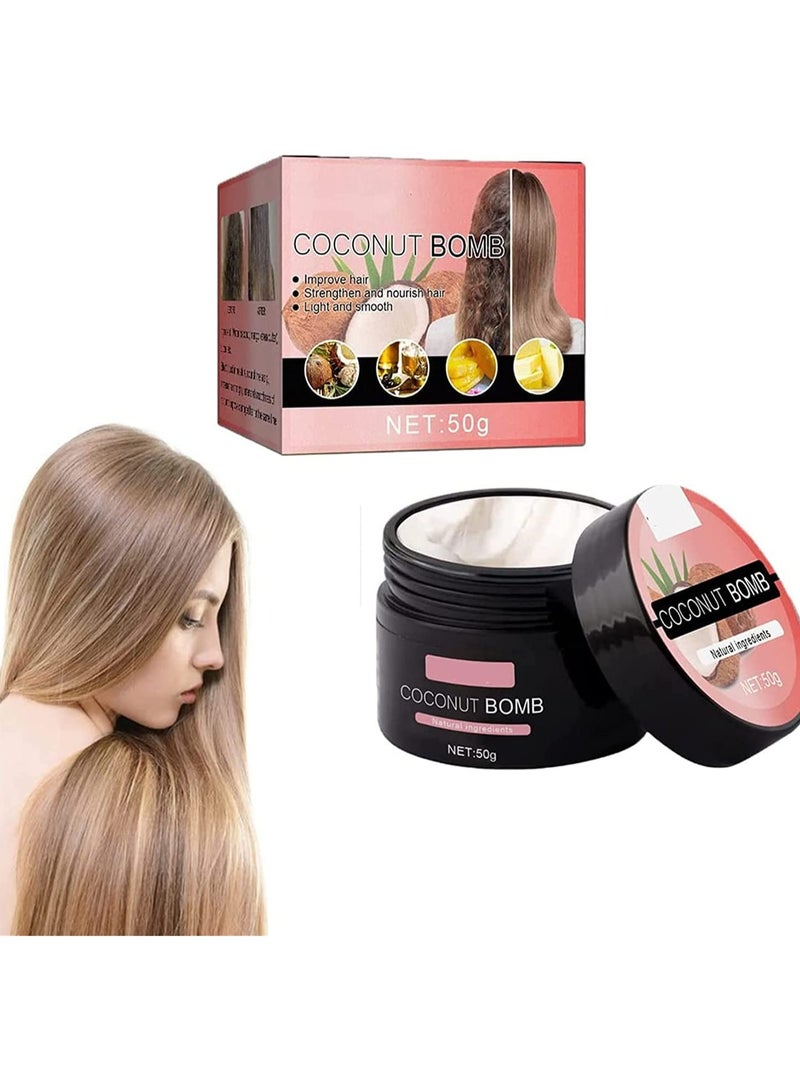 إيلهو قناع تغذية الشعر بجوز الهند من إيلهو - قناع شعر بجوز الهند - بلسم عميق حريري، علاج للشعر الجاف والتالف، قناع زيت جوز الهند الطبيعي لجميع أنواع الشعر - Image 2