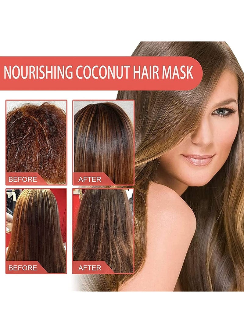 إيلهو قناع تغذية الشعر بجوز الهند من إيلهو - قناع شعر بجوز الهند - بلسم عميق حريري، علاج للشعر الجاف والتالف، قناع زيت جوز الهند الطبيعي لجميع أنواع الشعر - Image 3