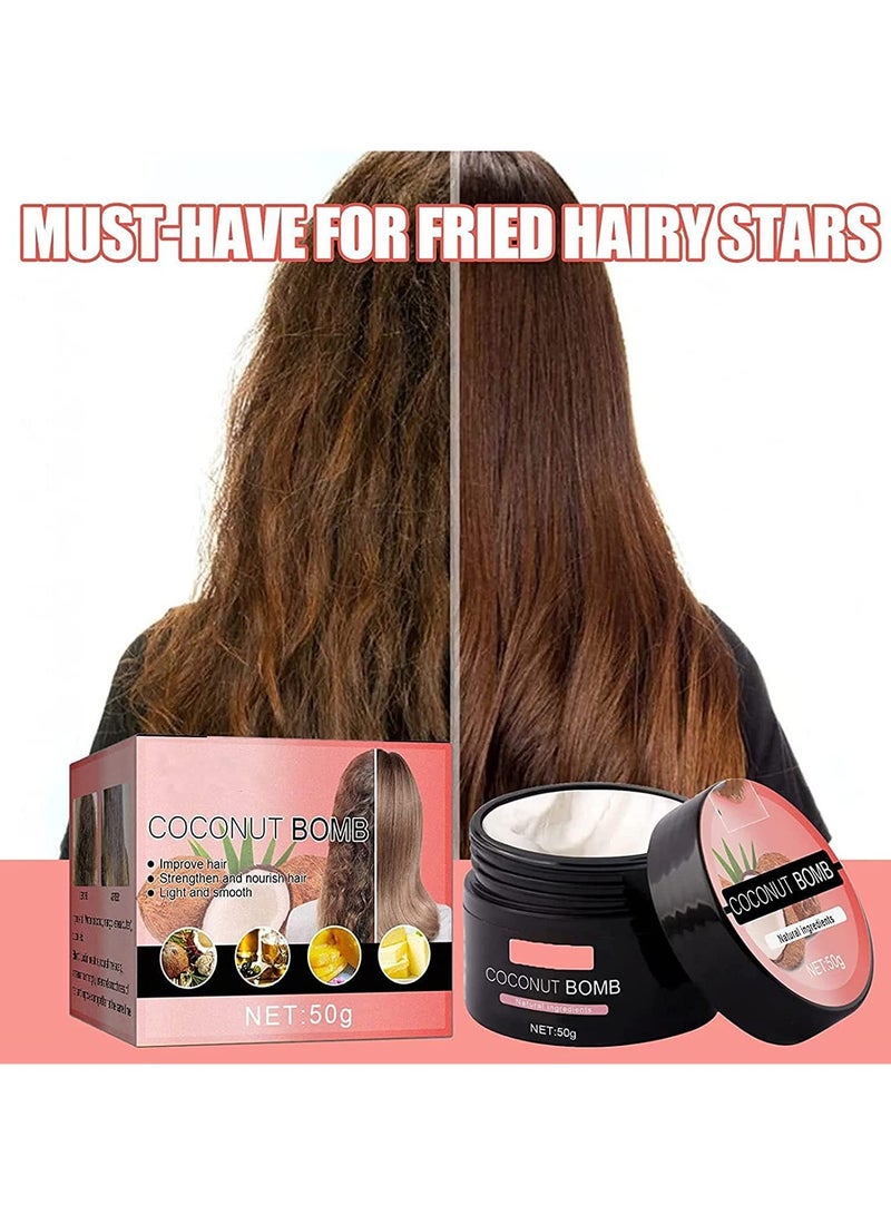 إيلهو قناع تغذية الشعر بجوز الهند من إيلهو - قناع شعر بجوز الهند - بلسم عميق حريري، علاج للشعر الجاف والتالف، قناع زيت جوز الهند الطبيعي لجميع أنواع الشعر - Image 4