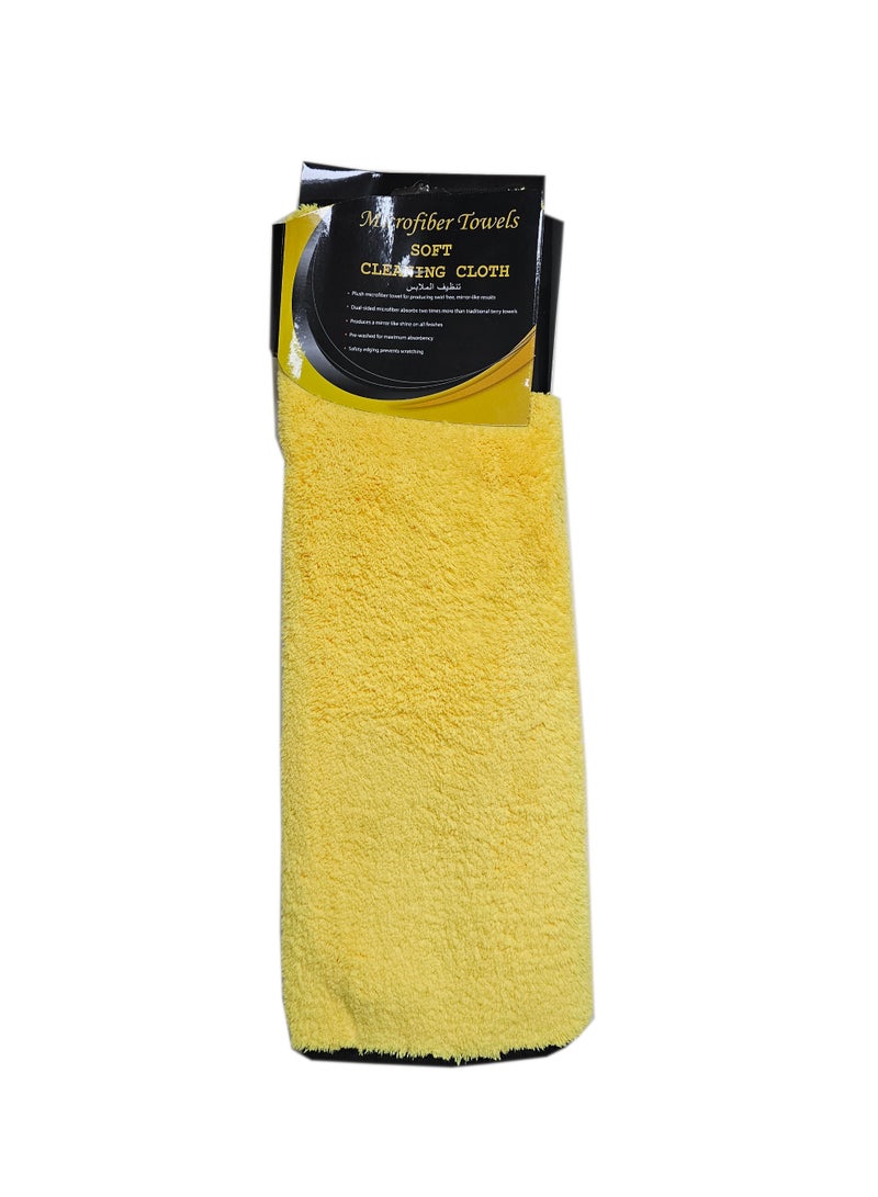 Kenco Yellow Microfiber Cleaning Cloth Towel-Car/Office/Home-Dual sided microfiber absorbs twice ,Lint Free,Washable, scratch-free