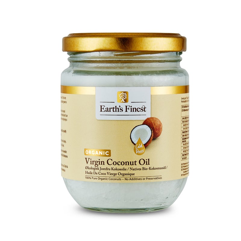Earth`s Finest زيت جوز الهند العضوي البكر الأفضل على الأرض، معصور على البارد، خام، غير مكرر، نباتي، صديق للكيتو - 200 مل