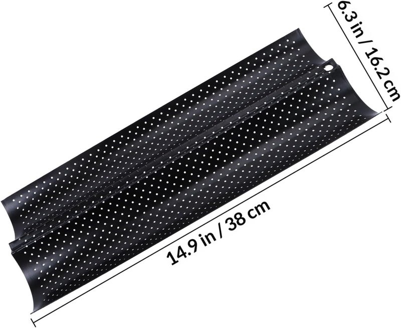 Bread Stick Baking Mould Small Size 2-slot Black Nonstick French Bread Pan for Oven Baking Kitchen Tool - Image 2