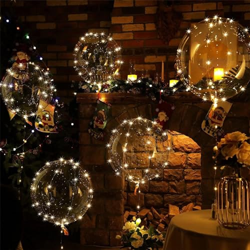ComboJoy 12 Pack Big Light Up BOBO Led Balloons with Sticks - Clear Balloons with Lights, Glow in the Dark, Flicker in the Daylight - Perfect Glow Party Supplies for Birthday, Wedding, Graduation - Image 5