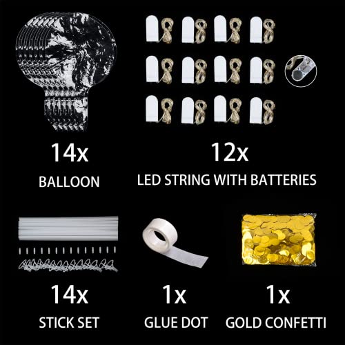 ComboJoy 12 Pack Big Light Up BOBO Led Balloons with Sticks - Clear Balloons with Lights, Glow in the Dark, Flicker in the Daylight - Perfect Glow Party Supplies for Birthday, Wedding, Graduation - Image 2