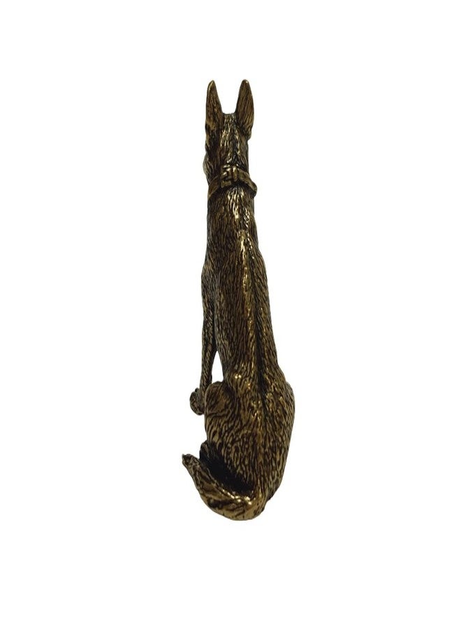 DMtse Chinese Feng Shui Brass Mini German Shepherd Dog Decor Statue Figurines for Animal Sculpture Feng Shui for Good Luck and Prosperity Collectibles Gift - Image 5