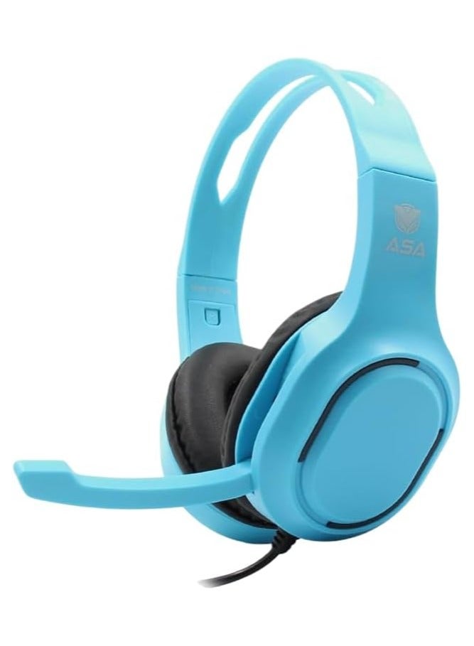 أيه أس أيه سماعة رأس ASA Coco للألعاب لجهاز PS4/PS5، عصابة رأس قابلة للتعديل ازرق فاتح - Image 2