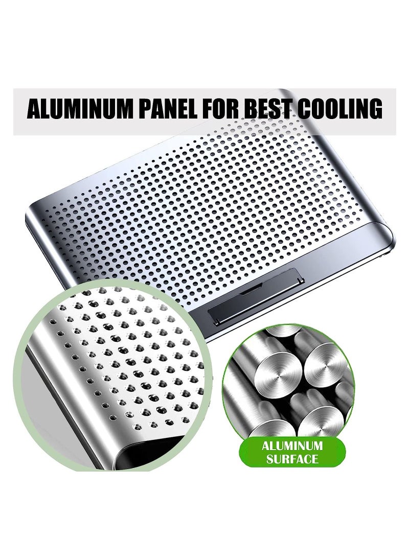 mc - Q5 Aluminum Laptop Cooling Stand 6 Fans - Speed Control With LCD Display - 5 Level Adjustable Height - Support Laptop Up to 17 Inch - Image 1