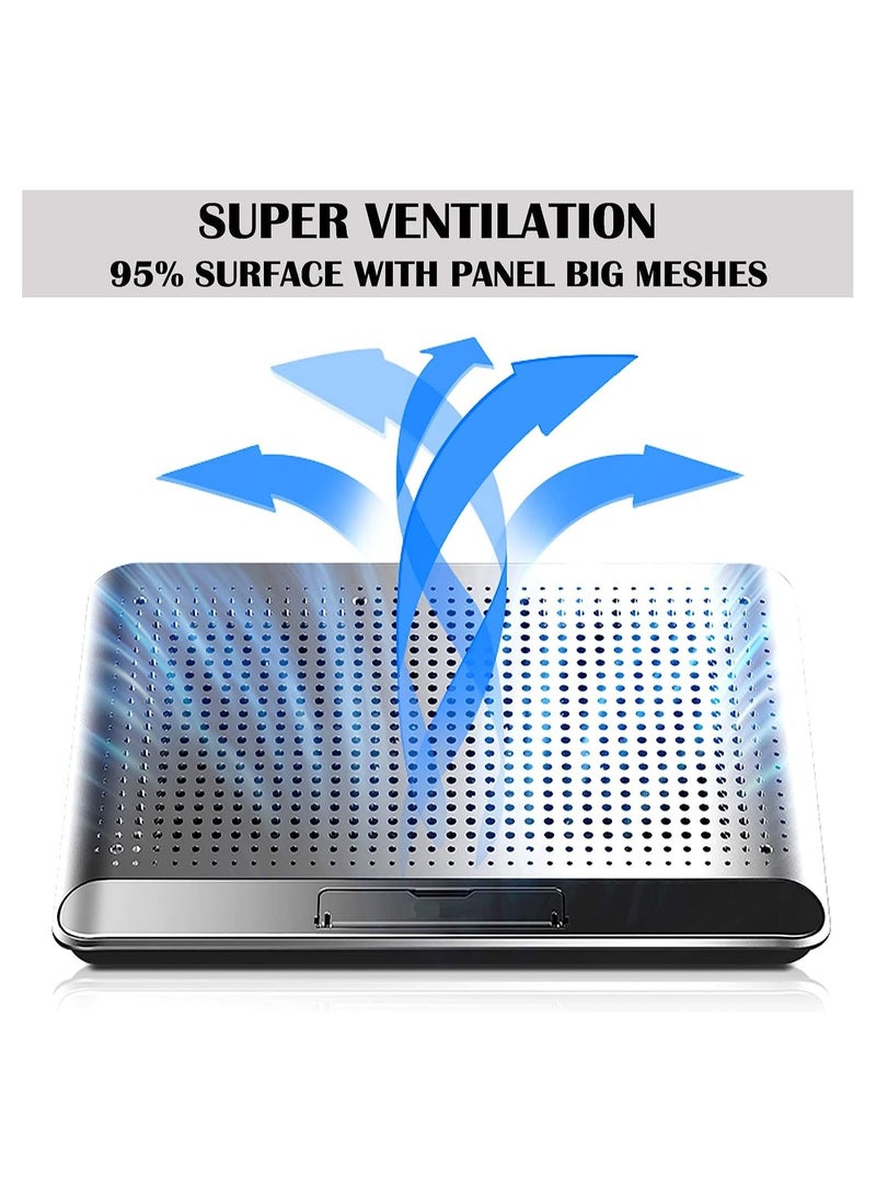 mc - Q5 Aluminum Laptop Cooling Stand 6 Fans - Speed Control With LCD Display - 5 Level Adjustable Height - Support Laptop Up to 17 Inch - Image 1