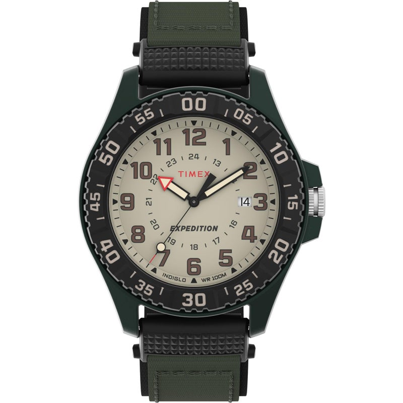 TIMEX ساعة Timex Men's Expedition Acadia 42mm بحزام أخضر وقرص طبيعي وحالة خضراء - Image 2