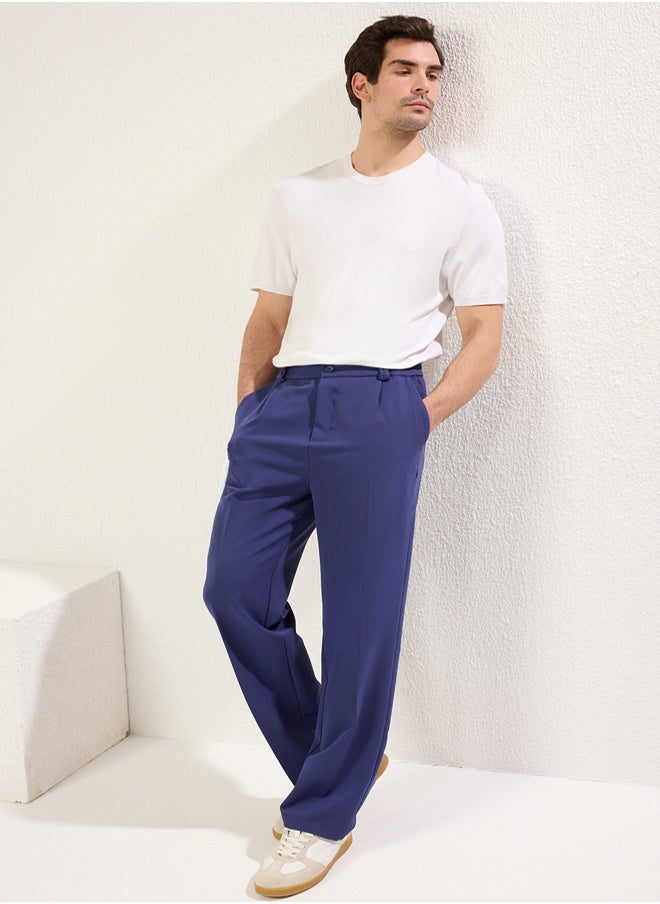 trendyol Navy Blue Wideleg Baggy Relaxed Fit Woven Fabric Trousers  - Image 3