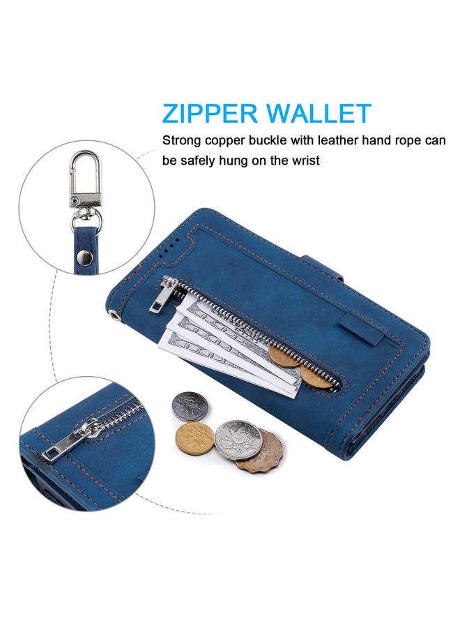 اس-توب جراب لهاتف Motorola Edge 50 Neo، جراب هاتف جلدي مزود بسحاب وبطاقة تسع بطاقات مع حبل تعليق - Image 4