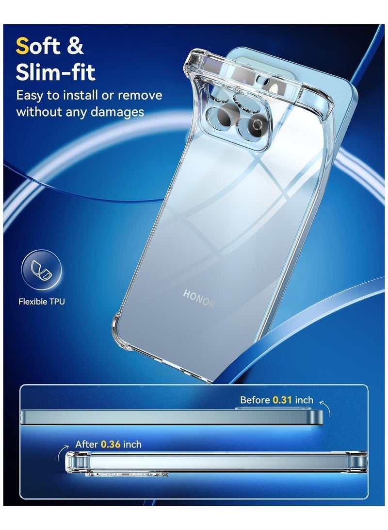 حافظة متوافقة مع Honor X5b / Honor X5b Plus 4G، غطاء هاتف TPU ناعم مضاد للخدش وغطاء هاتف شفاف لهاتف Honor X5b / X5b Plus - Image 3