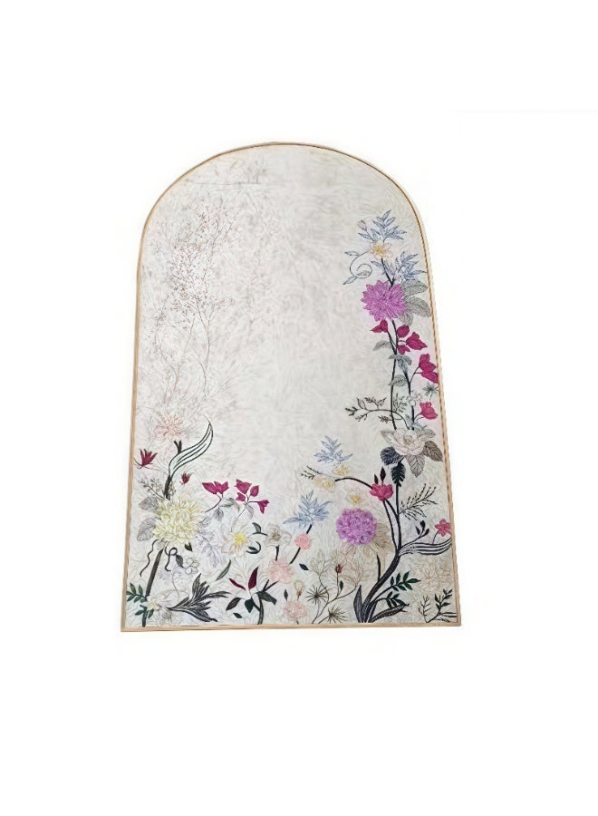 Luxury Embroidered Prayer Mat for Women – Elegant Arch-Shaped Islamic Sajada with Floral Embroidery, Soft Plush Velvet Texture, Premium Lightweight Design for Daily Salah & Ramadan Gifts – Ideal Muslim Prayer Rug for Ladies, Home, Mosque, Travel, and Special Occasions – High-End Floral Musalla for Muslim Women - Image 2