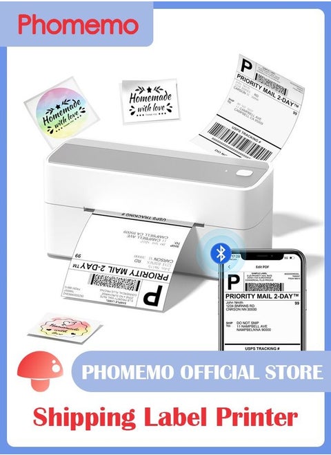 241-BT Bluetooth Thermal Label Printer, 4X6" Wireless Shipping Label Printer for Small Business, Label Printer for Shipping Packages, Compatible with iPhone, Android (Silver)