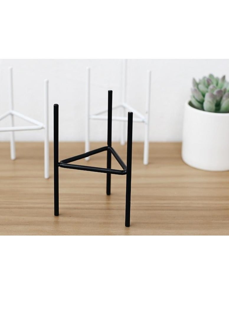 Bluejw 2-Piece Creative Ceramic Metal Holder Plant Vases With Flower Pot Rack Stand Set - Image 3