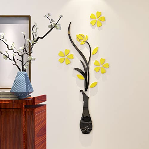 Hermione Baby 3D Vase Wall Murals for Living Room Bedroom Sofa Backdrop  DIY Wall Decal - Originality Stickers Gift  Yellow  39 X 16 inches  - Image 2
