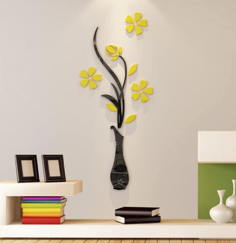 Hermione Baby 3D Vase Wall Murals for Living Room Bedroom Sofa Backdrop  DIY Wall Decal - Originality Stickers Gift  Yellow  39 X 16 inches  - Image 3