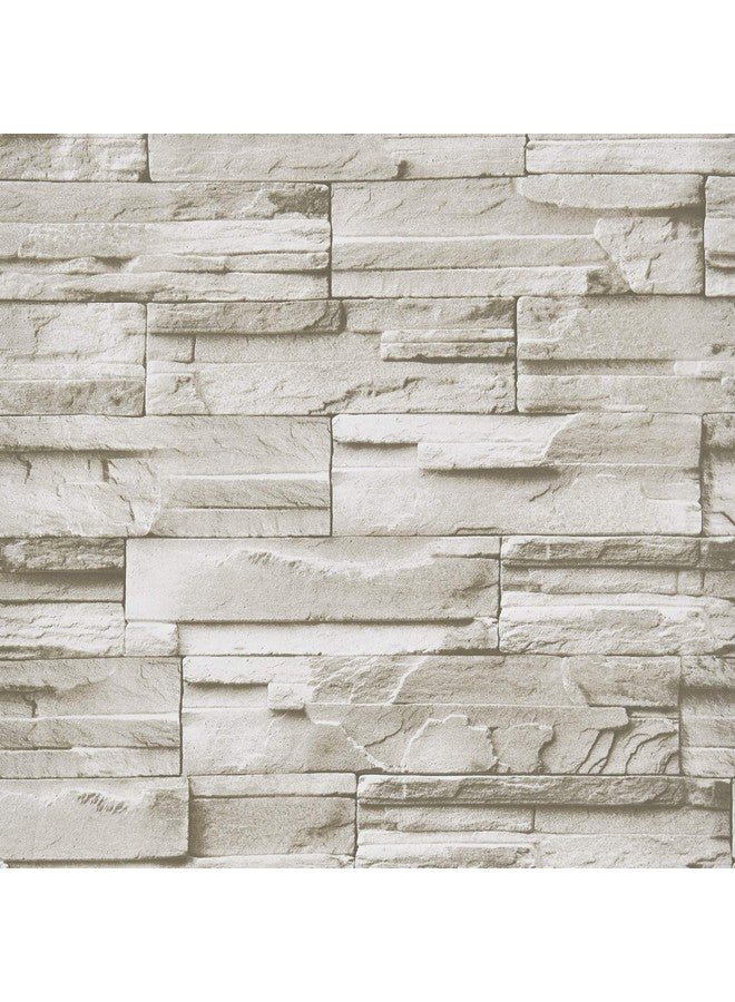WENMER Beige Stone Peel And Stick Wallpaper 17.7 X 118 3D Wallpaper Faux Brick Wallpaper Textured Stone Wall Paper Brick Self Adhesive Removable Wallpaper For Kitchen Backsplash Walls - Image 1