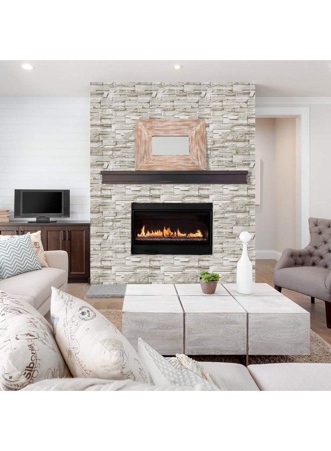 WENMER Beige Stone Peel And Stick Wallpaper 17.7 X 118 3D Wallpaper Faux Brick Wallpaper Textured Stone Wall Paper Brick Self Adhesive Removable Wallpaper For Kitchen Backsplash Walls - Image 2