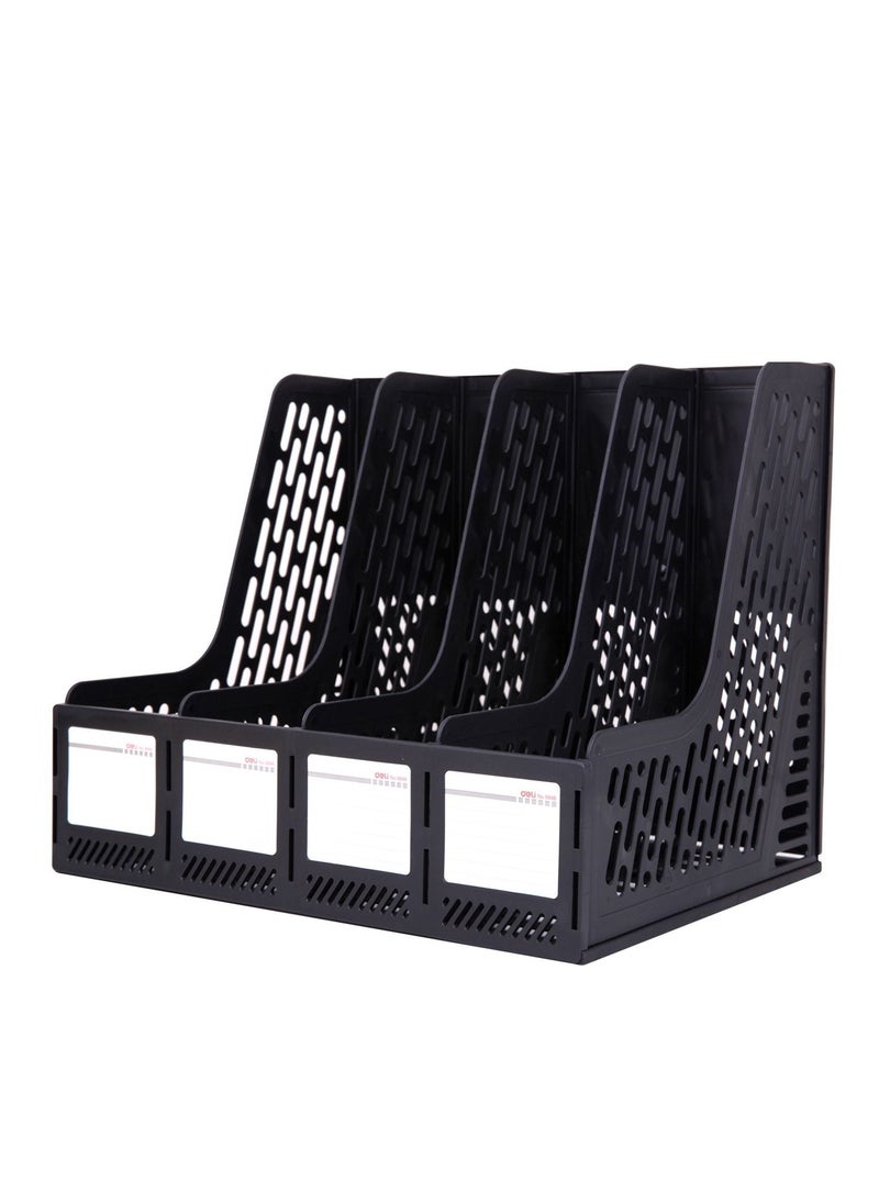 Deli Magazine Holder With Four Compartments Black  - Image 1