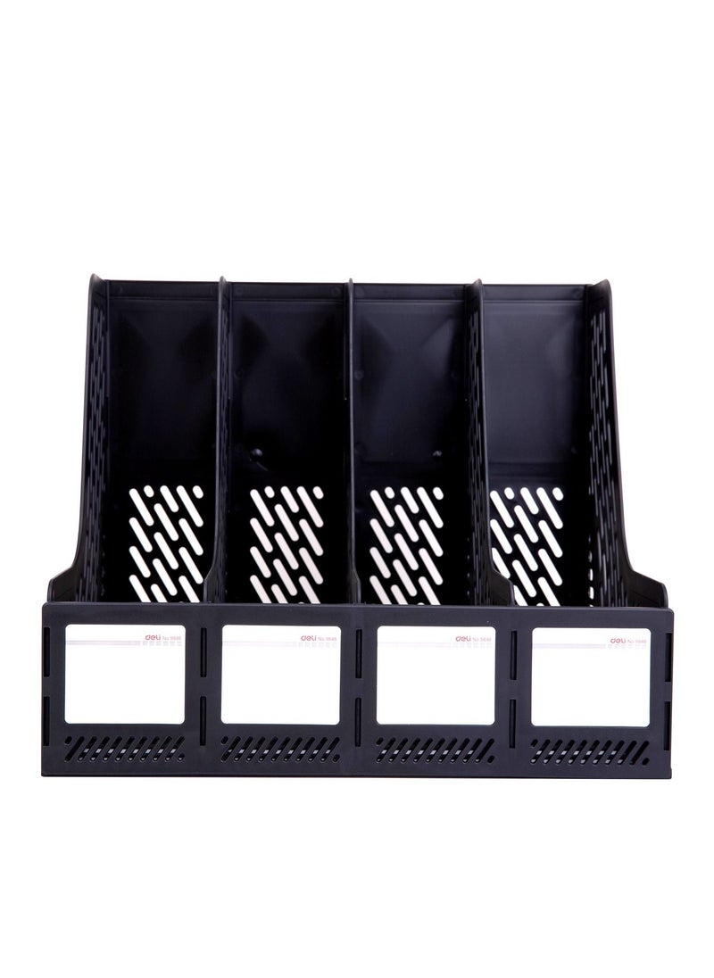 Deli Magazine Holder With Four Compartments Black  - Image 2