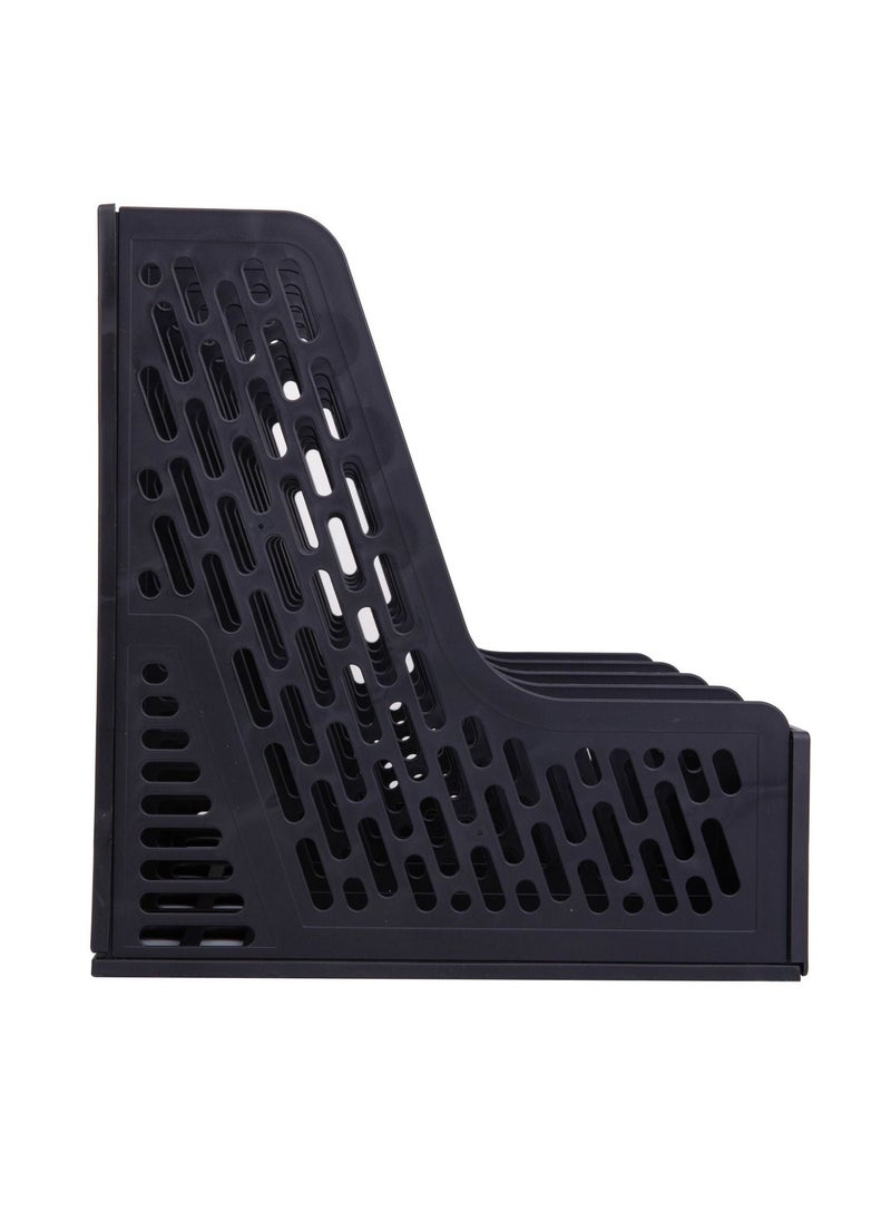 Deli Magazine Holder With Four Compartments Black  - Image 4