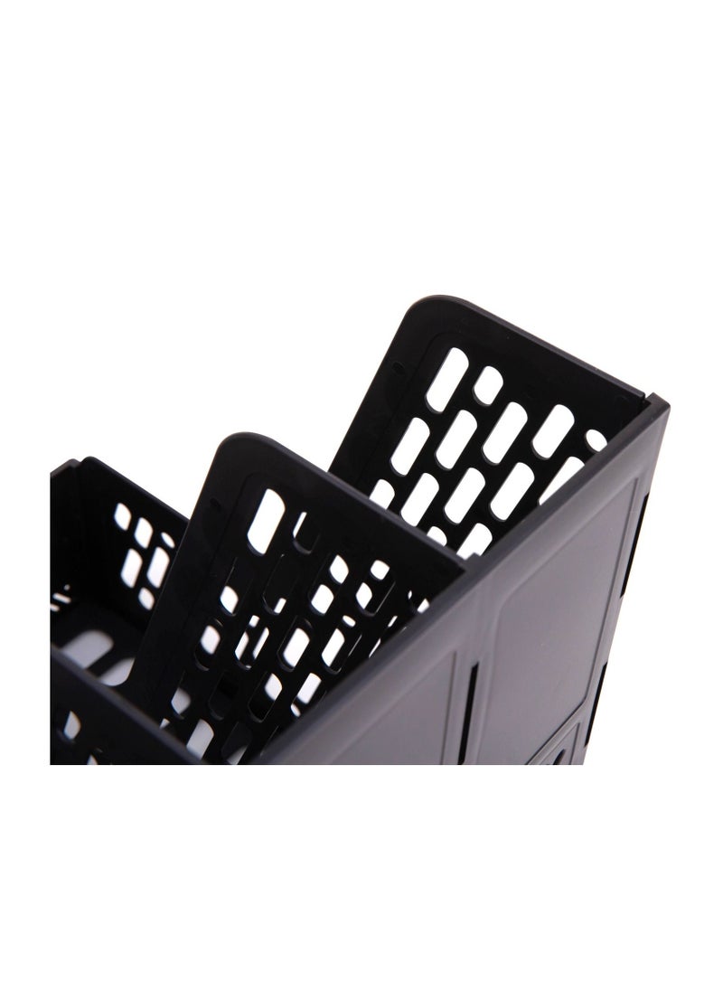 Deli Magazine Holder With Four Compartments Black  - Image 3