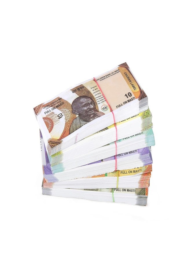 Laserbot Currency (6 X 25=150 Each) for Kids Denomination Learning Money 10 | 20 | 50 | 100 | 200 | 500 Artificial Playing Currency, Learn Money Skills, Fake Money, Dummy Note- Multi Color (150) - Image 4